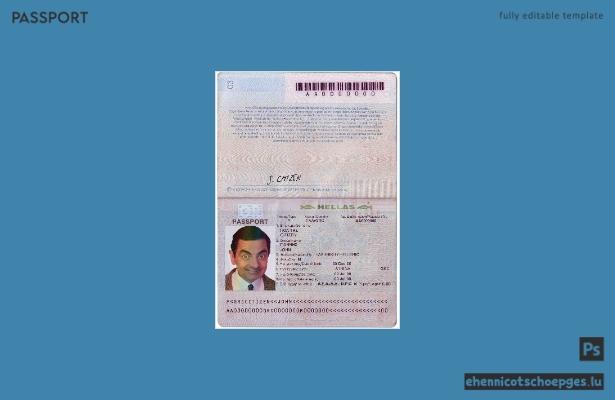 Beispiel für einen griechischen Reisepass